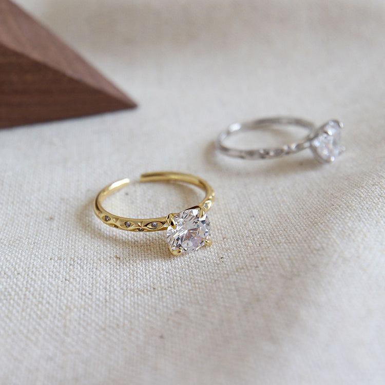 925 Silver AAAA Zircon Rings Minimalist Big Zircon Party Rings