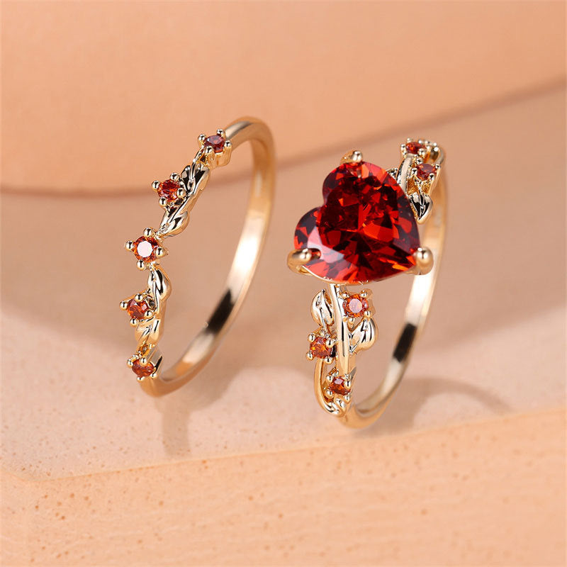 2-Piece New Inlaid Zircon Diamond