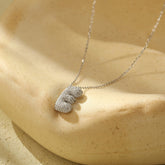The Stainless Steel Bubble Letter Initial Pendant Chunky