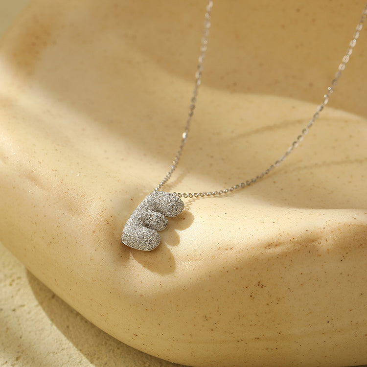 The Stainless Steel Bubble Letter Initial Pendant Chunky