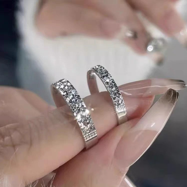 1 Pair 999 Sterling Silver Crushed Ice Hammered 