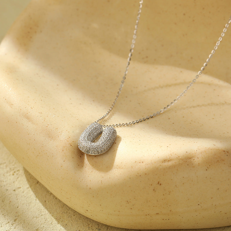 The Stainless Steel Bubble Letter Initial Pendant Chunky