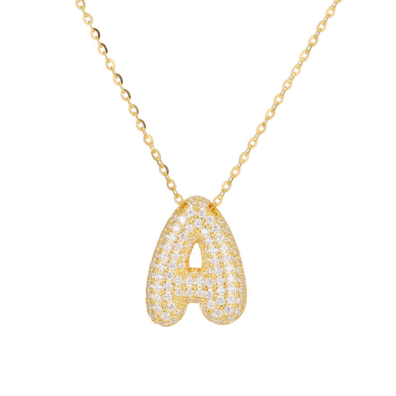 The Stainless Steel Bubble Letter Initial Pendant Chunky