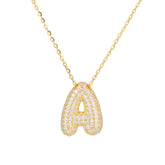 The Stainless Steel Bubble Letter Initial Pendant Chunky
