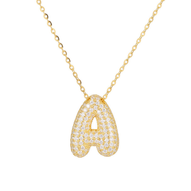 The Stainless Steel Bubble Letter Initial Pendant Chunky