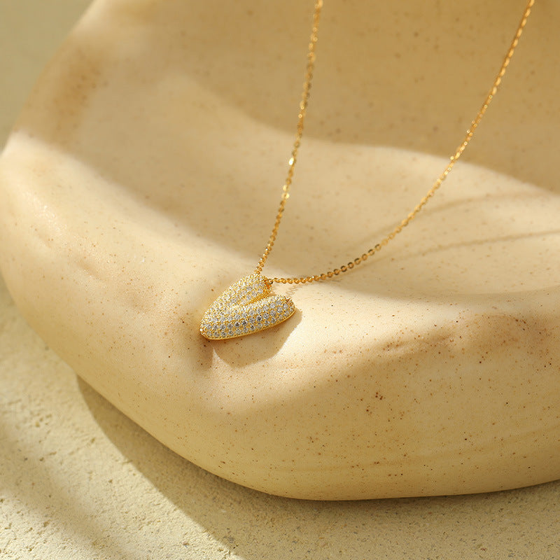 The Stainless Steel Bubble Letter Initial Pendant Chunky