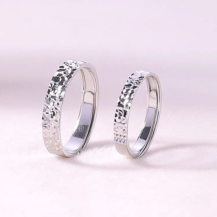 1 Pair 999 Sterling Silver Crushed Ice Hammered 