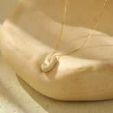 The Stainless Steel Bubble Letter Initial Pendant Chunky