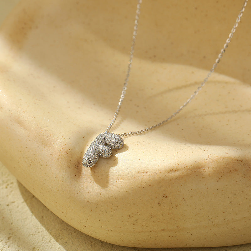 The Stainless Steel Bubble Letter Initial Pendant Chunky