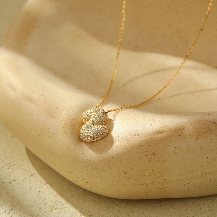 The Stainless Steel Bubble Letter Initial Pendant Chunky