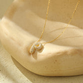 The Stainless Steel Bubble Letter Initial Pendant Chunky