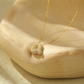 The Stainless Steel Bubble Letter Initial Pendant Chunky