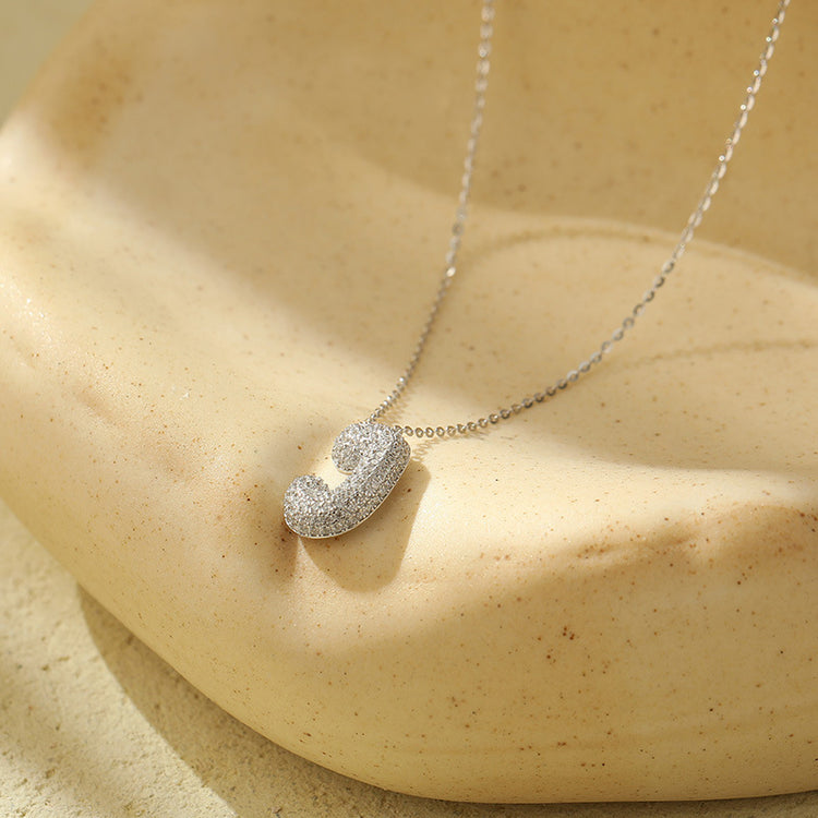 The Stainless Steel Bubble Letter Initial Pendant Chunky