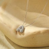 The Stainless Steel Bubble Letter Initial Pendant Chunky