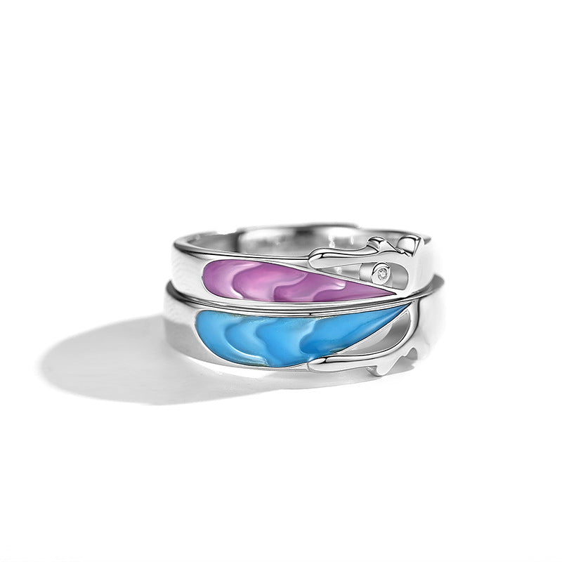 Student Minimalist Couple Rings Adjustable Creative Ring
