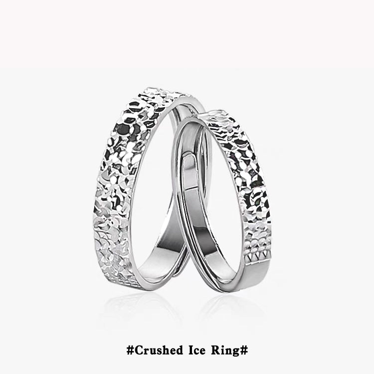 1 Pair 999 Sterling Silver Crushed Ice Hammered 