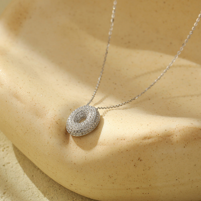 The Stainless Steel Bubble Letter Initial Pendant Chunky