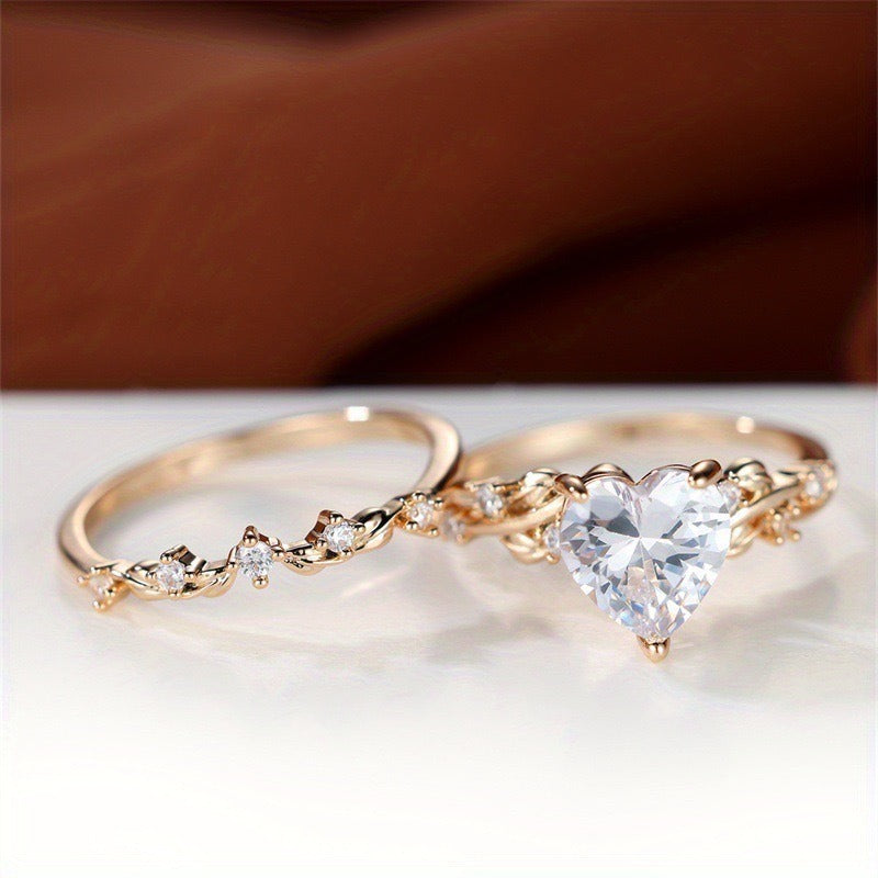 2-Piece New Inlaid Zircon Diamond