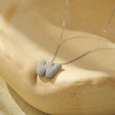The Stainless Steel Bubble Letter Initial Pendant Chunky