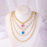 Enamel Smiley Face Charms Pearl Necklace Boho