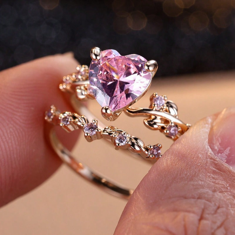 2-Piece New Inlaid Zircon Diamond