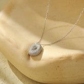 The Stainless Steel Bubble Letter Initial Pendant Chunky