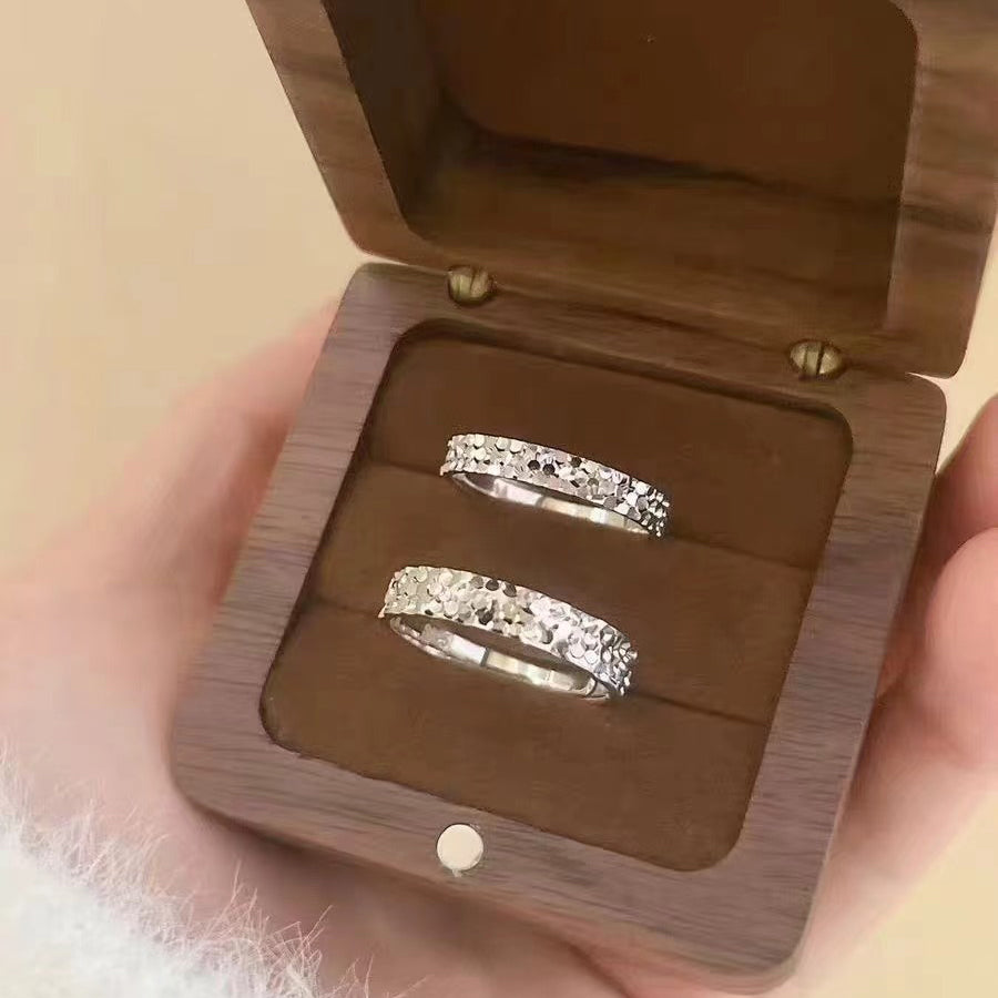 1 Pair 999 Sterling Silver Crushed Ice Hammered 